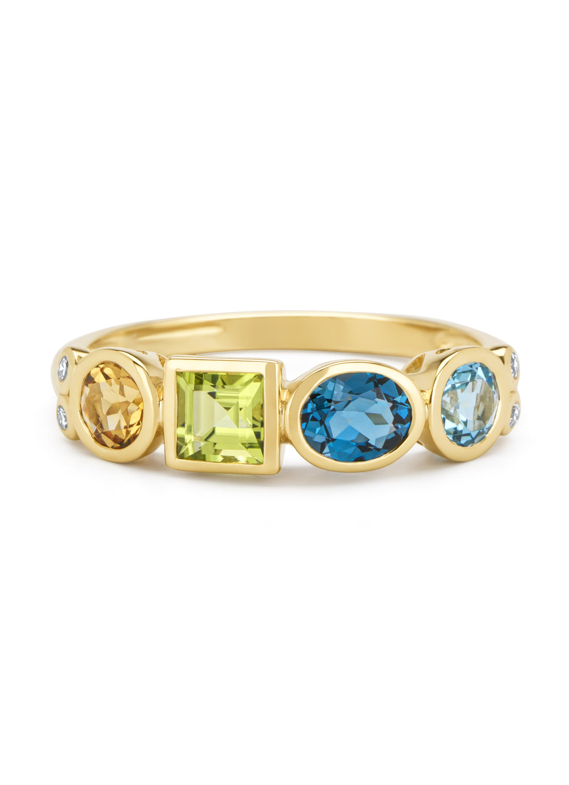 Geelgouden ring, 0.45 ct london topaas, Little Drops