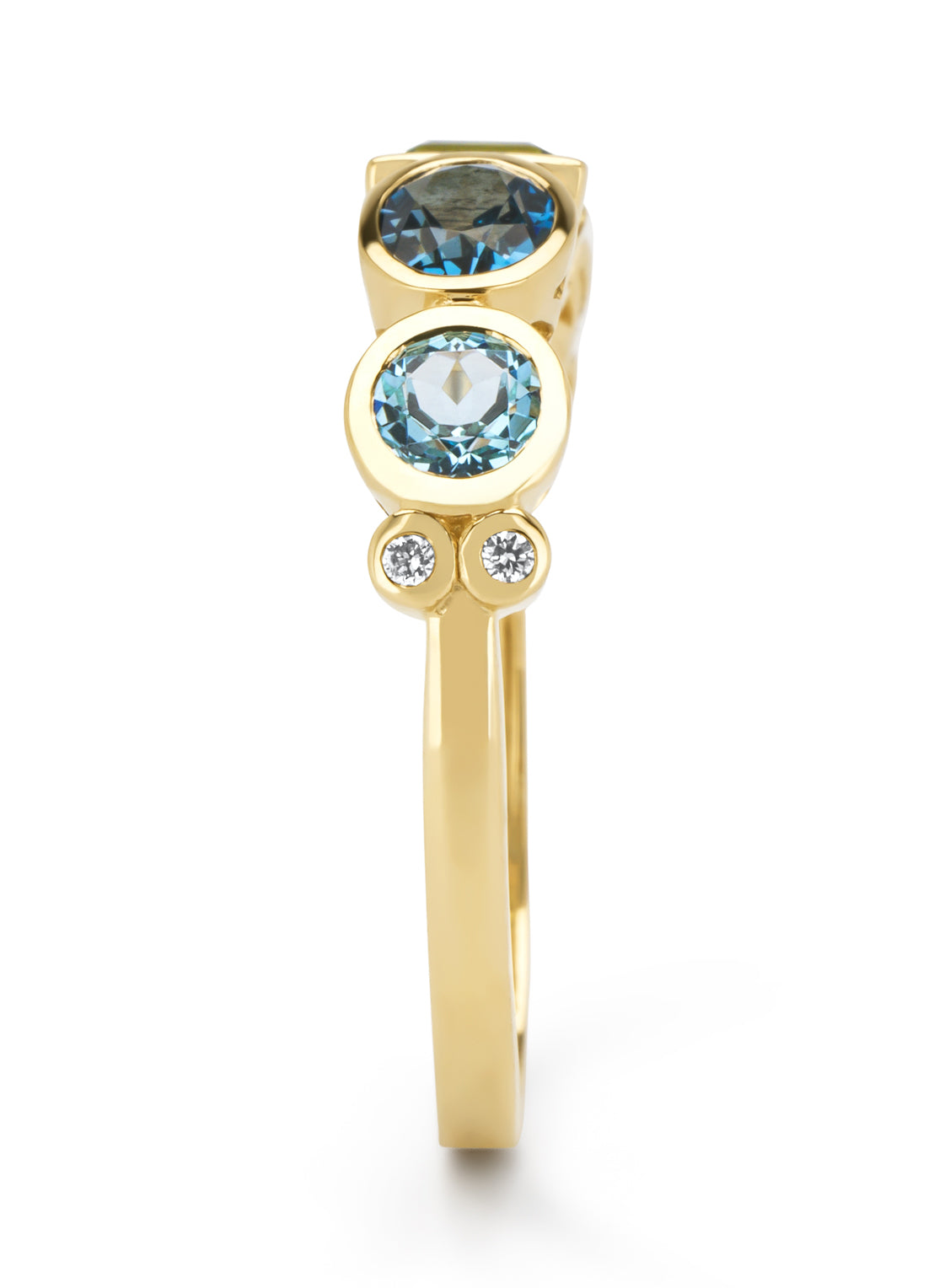 Geelgouden ring, 0.45 ct london topaas, Little Drops