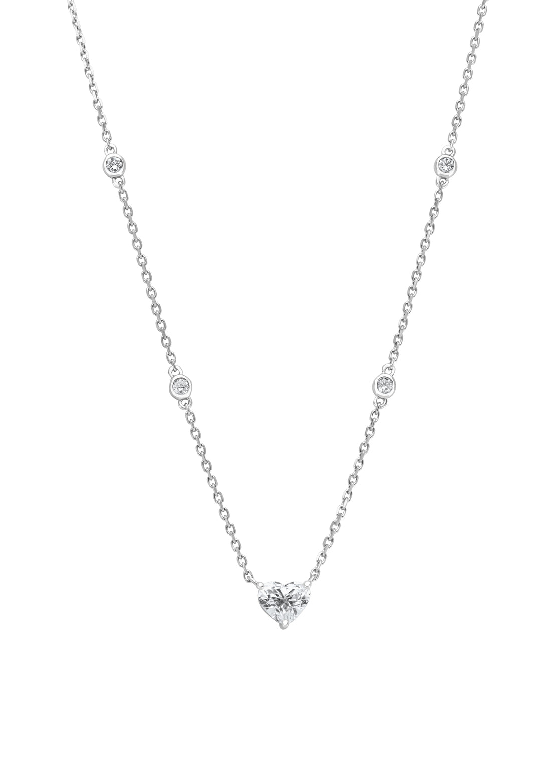 Witgouden collier, 0.50 ct diamant, Solitair