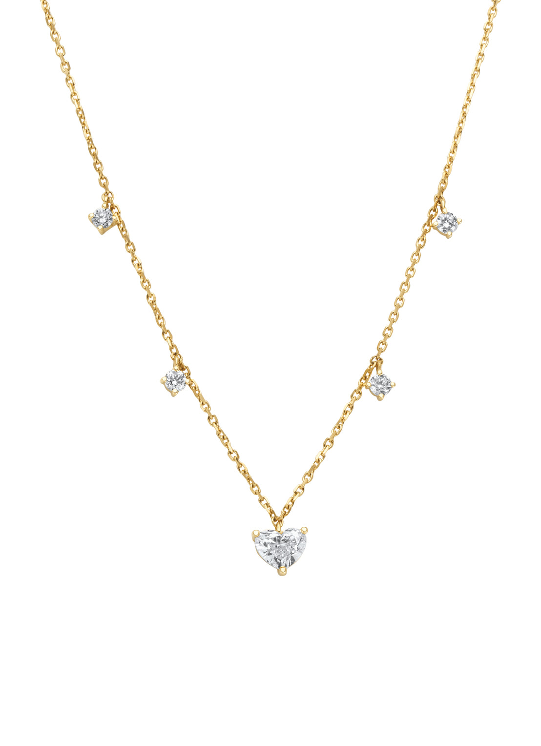 Geelgouden collier, 0.70 ct diamant, Solitair