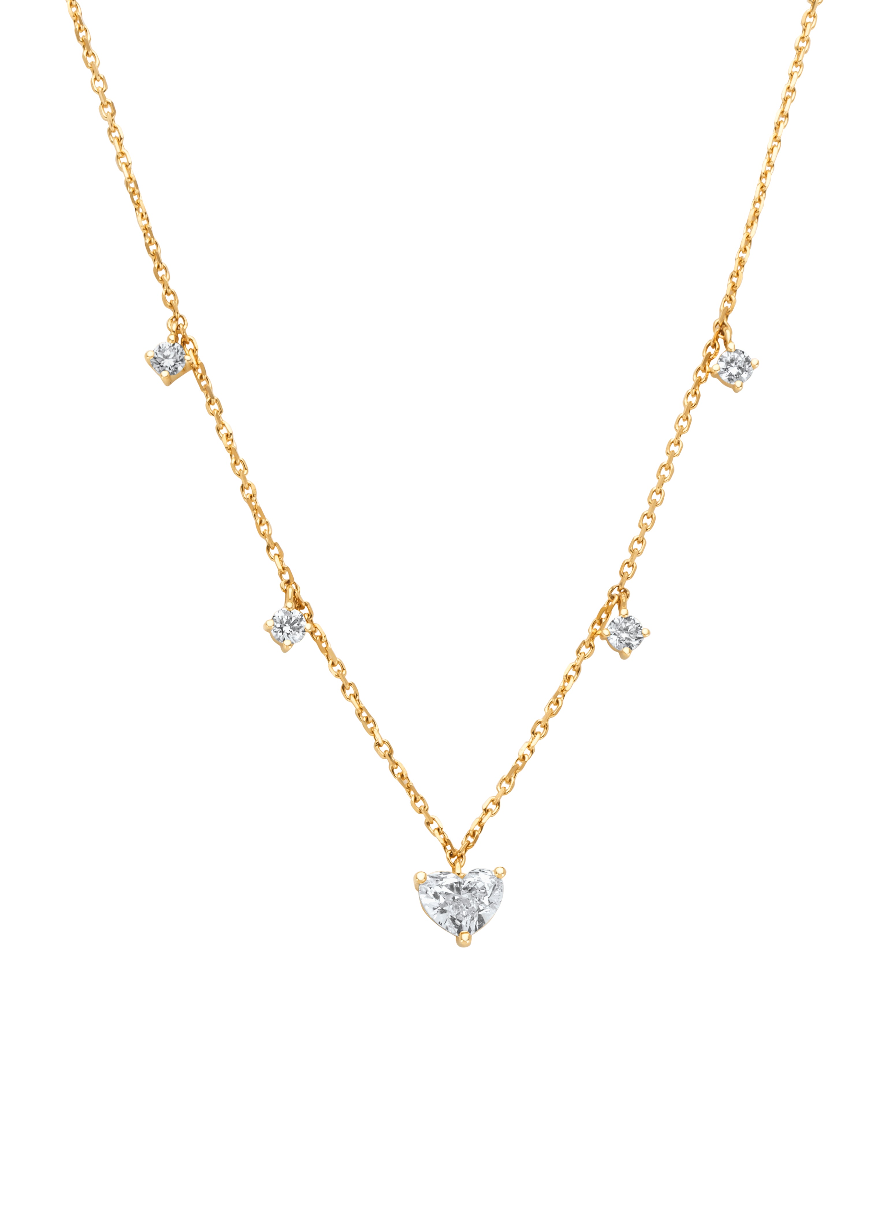 Geelgouden collier, 0.70 ct diamant, Solitair