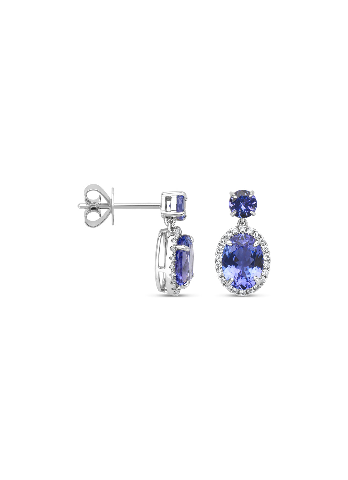 Witgouden oorsieraden, 3.28 ct tanzaniet, Gallery