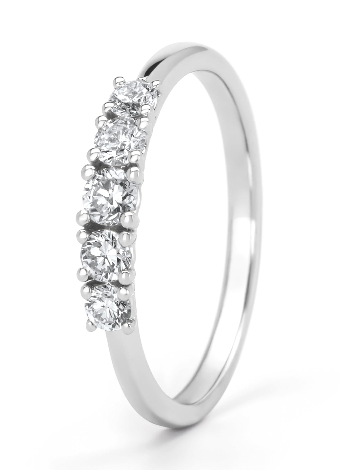 Witgouden ring, 0.41 ct diamant, Alliance
