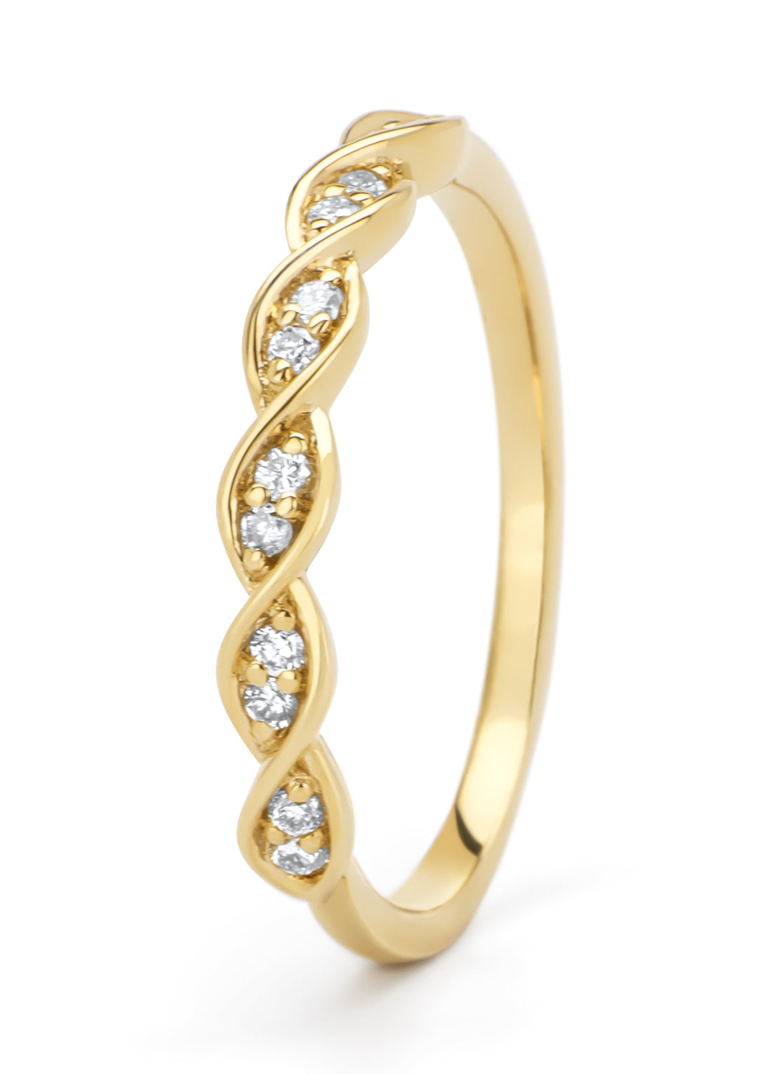 Geelgouden ring, 0.12 ct diamant, Ensemble