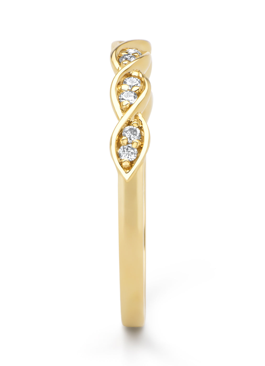 Geelgouden ring, 0.12 ct diamant, Ensemble