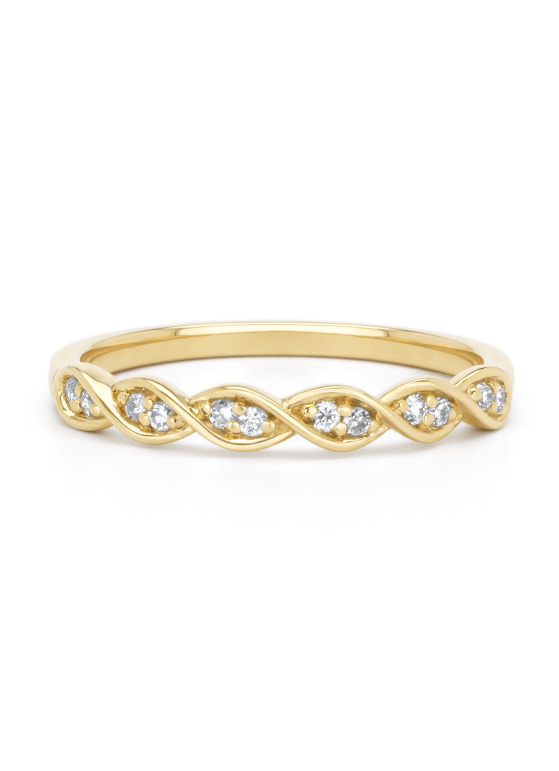 Geelgouden ring, 0.12 ct diamant, Ensemble