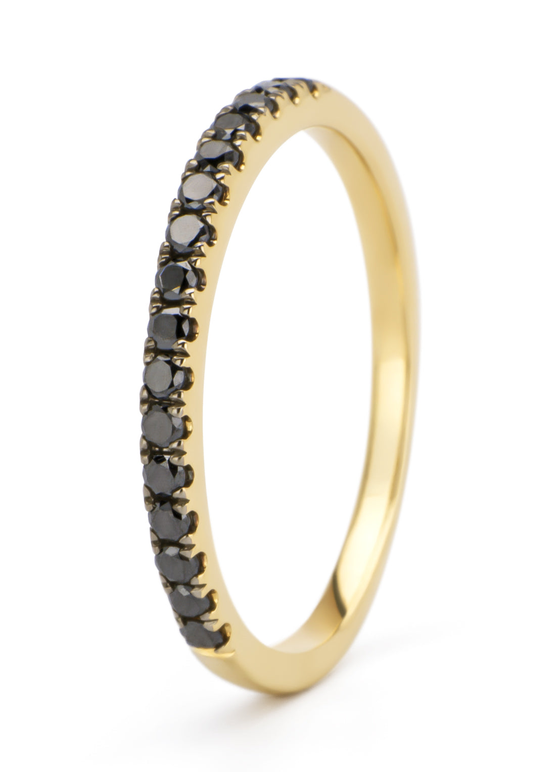 Geelgouden ring, 0.25 ct diamant, Black