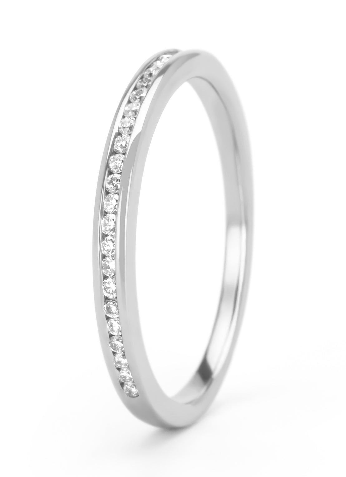 Witgouden ring, 0.14 ct diamant, Alliance