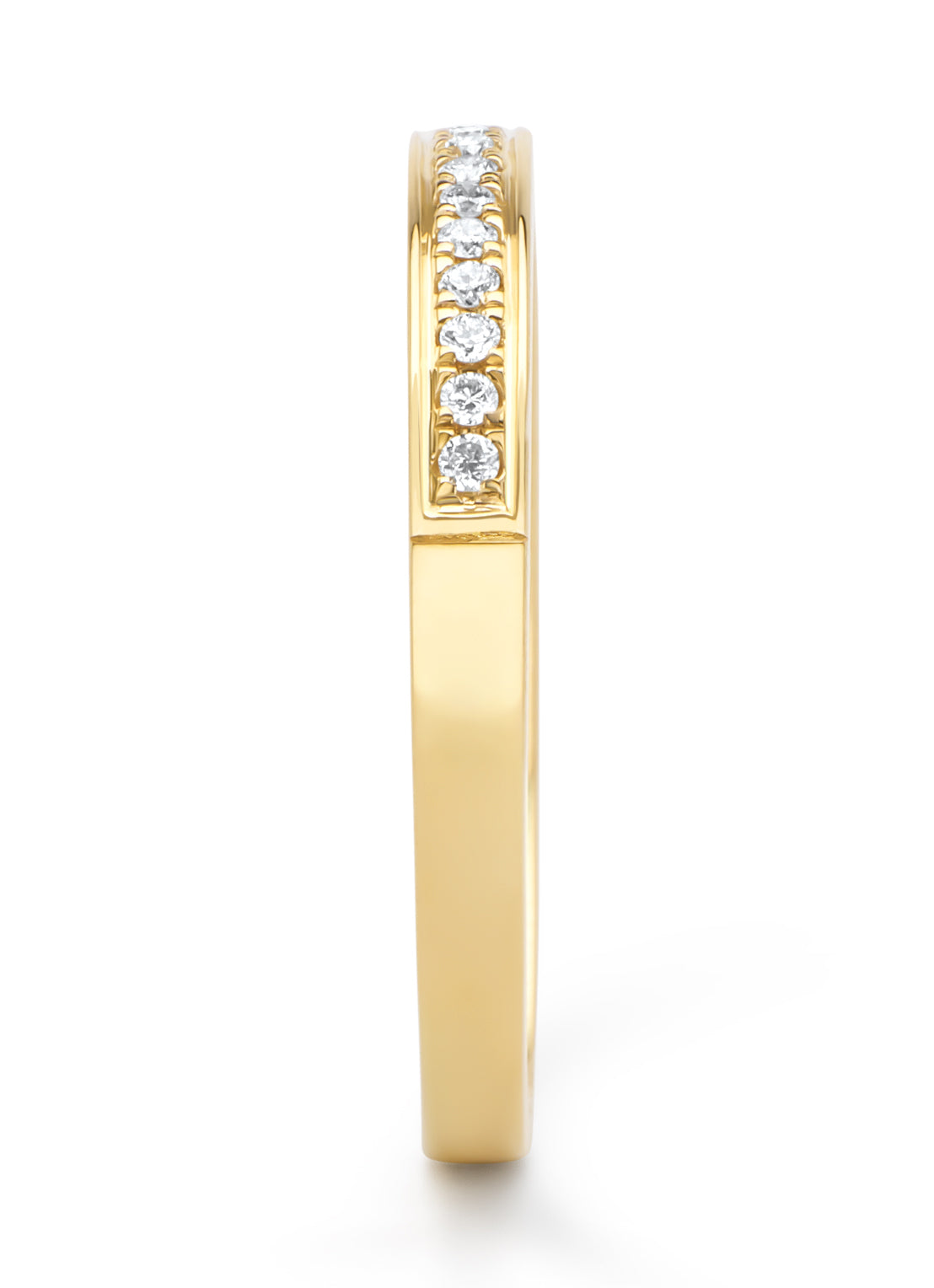 Geelgouden ring, 0.12 ct diamant, Alliance