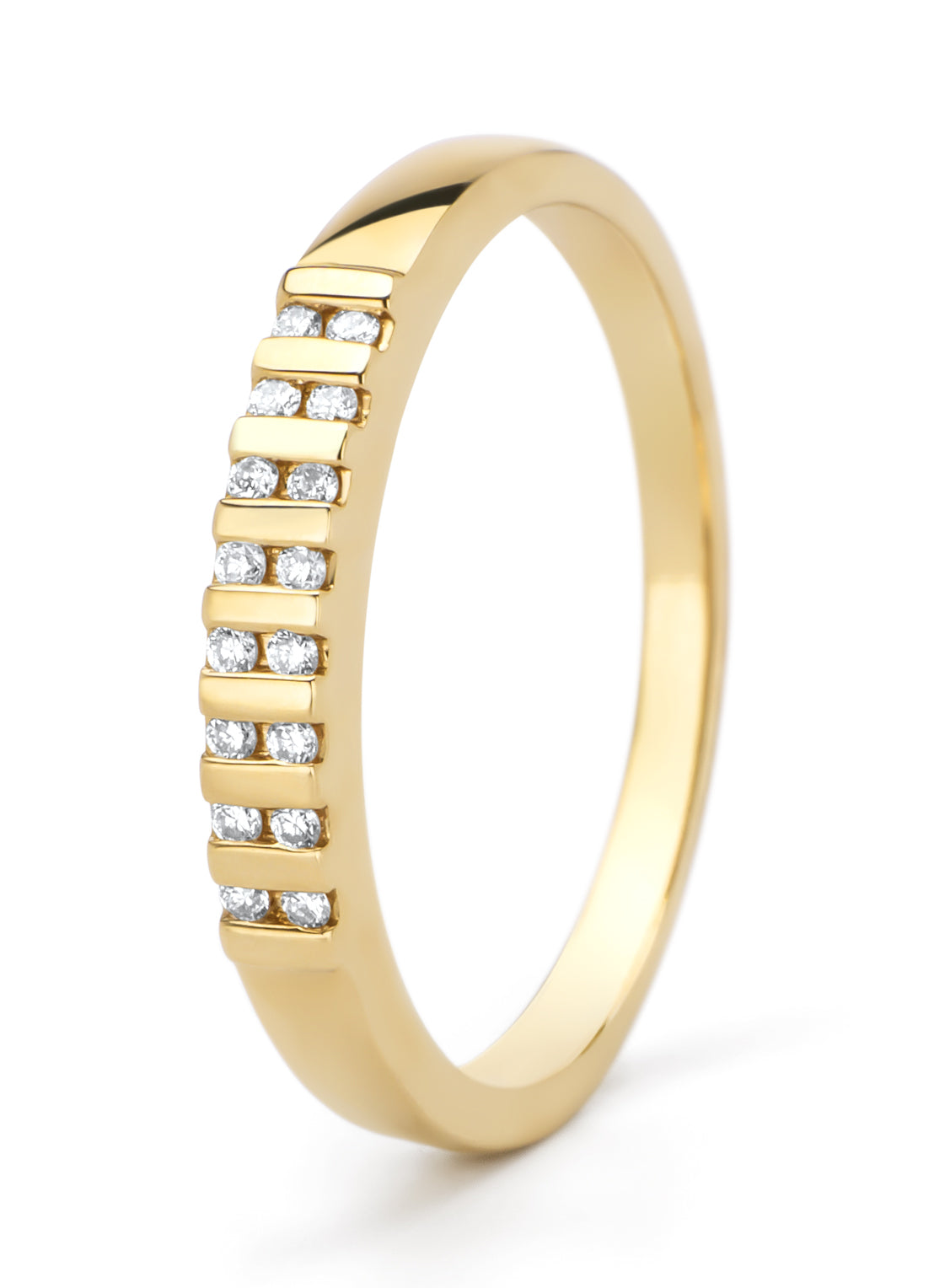 Geelgouden ring, 0.09 ct diamant, Ensemble