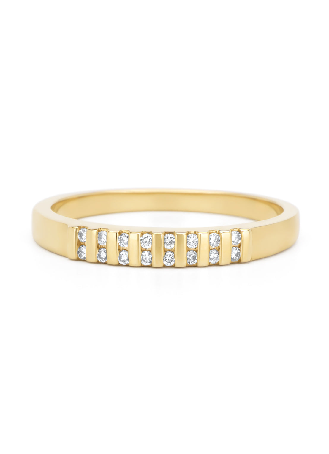 Geelgouden ring, 0.09 ct diamant, Ensemble