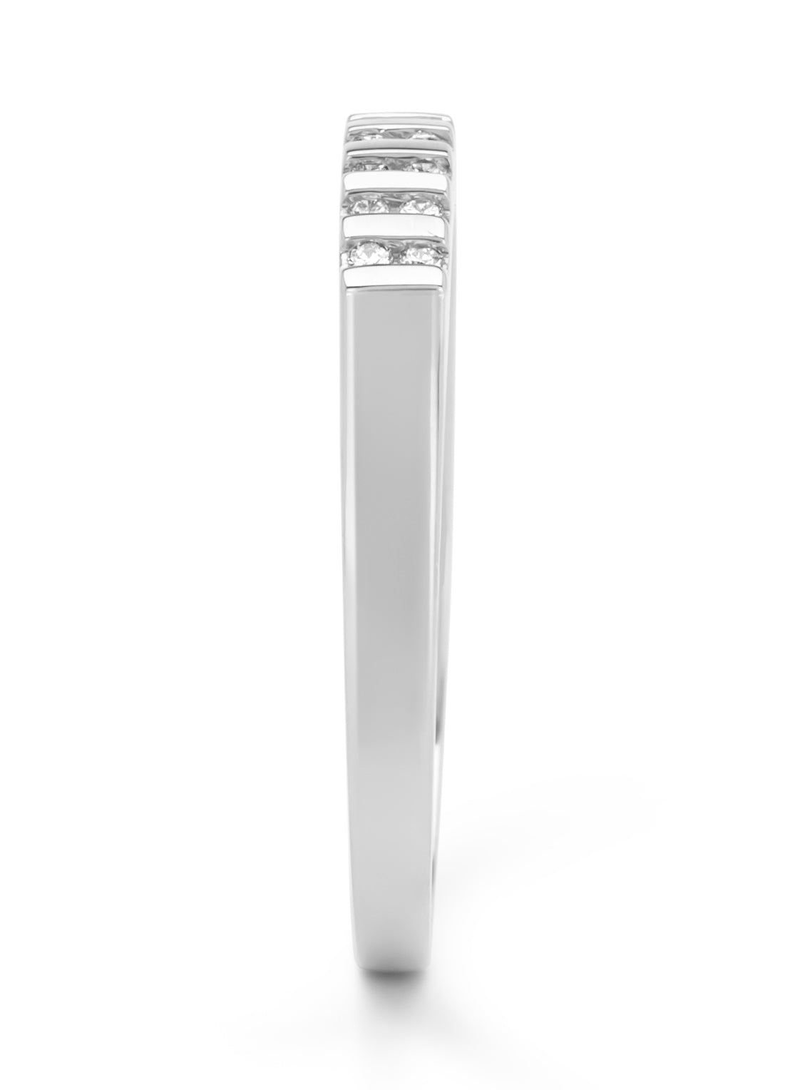 Witgouden ring, 0.09 ct diamant, Ensemble