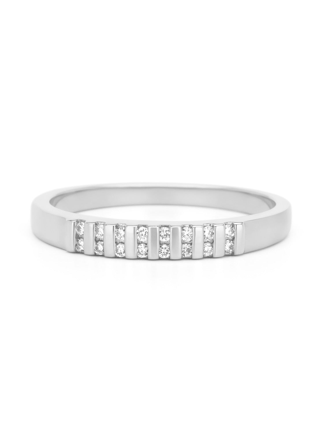 Witgouden ring, 0.09 ct diamant, Ensemble