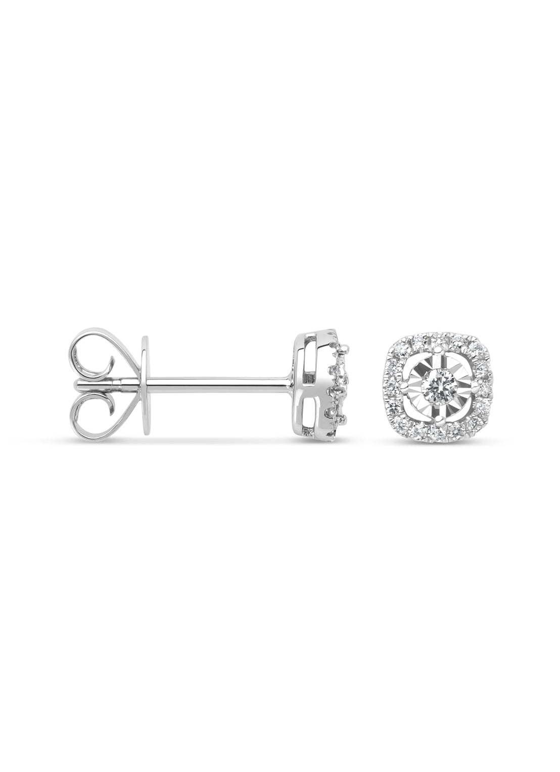 Witgouden oorsieraden, 0.19 ct diamant, Petite Romance