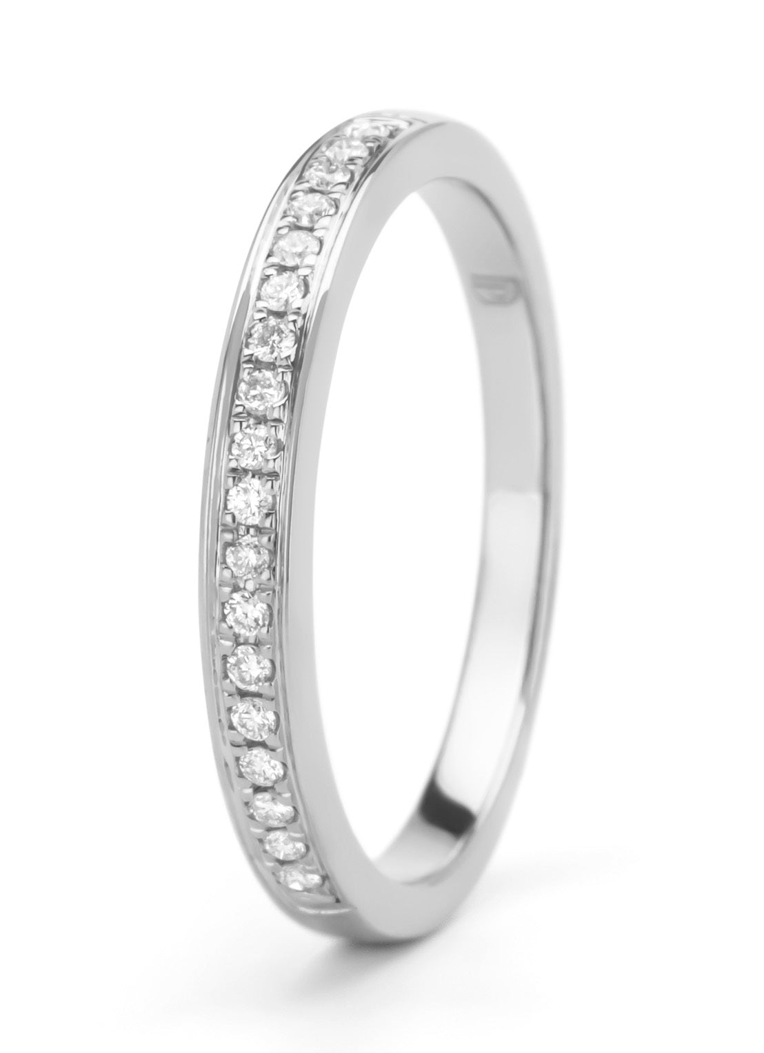 Witgouden ring, 0.12 ct diamant, Alliance