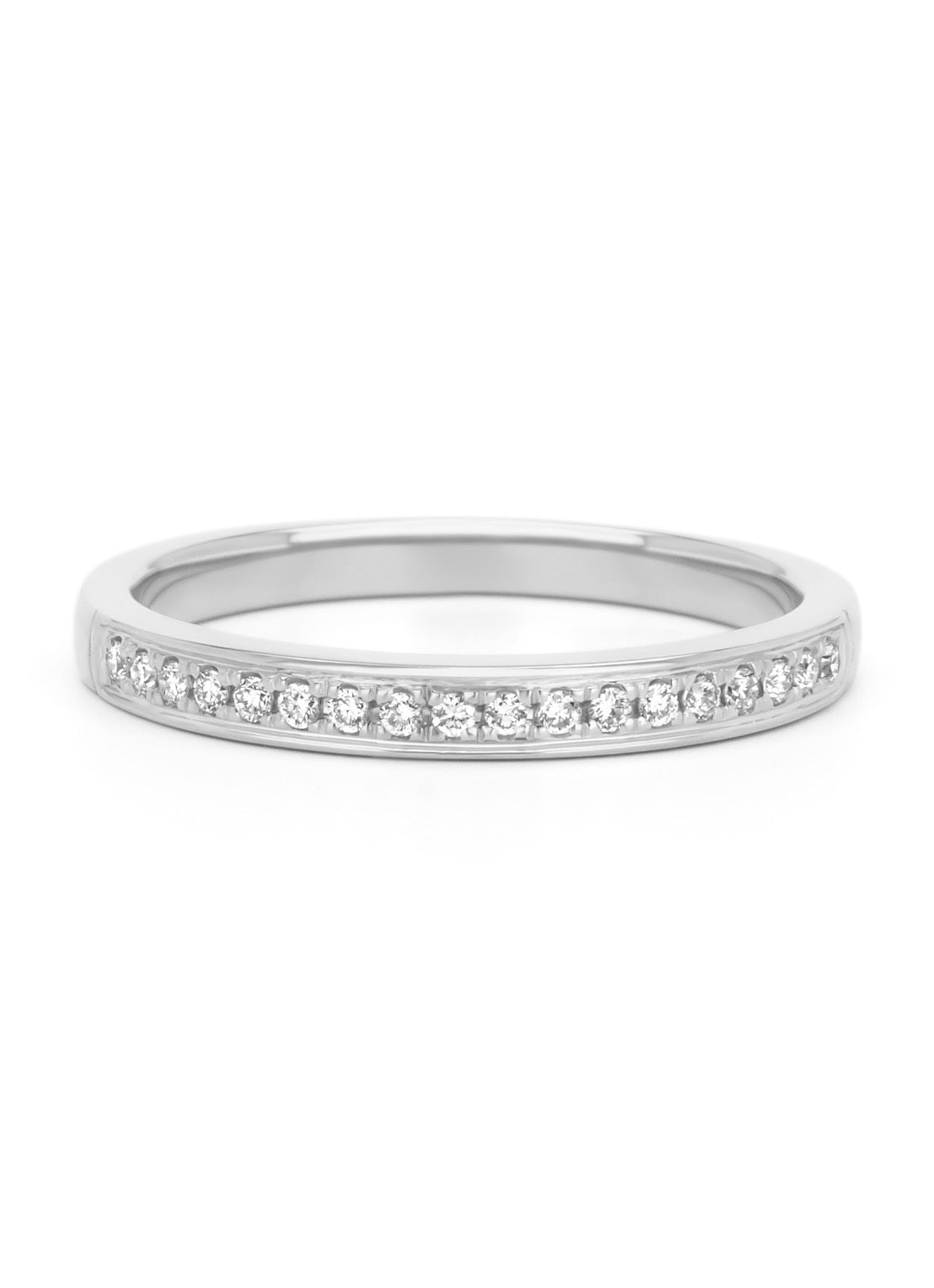 Witgouden ring, 0.12 ct diamant, Alliance