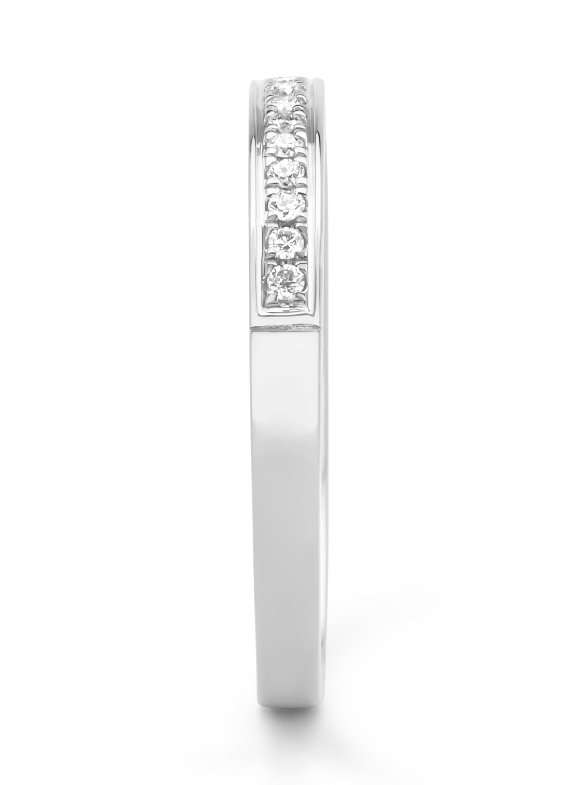 Witgouden ring, 0.12 ct diamant, Alliance
