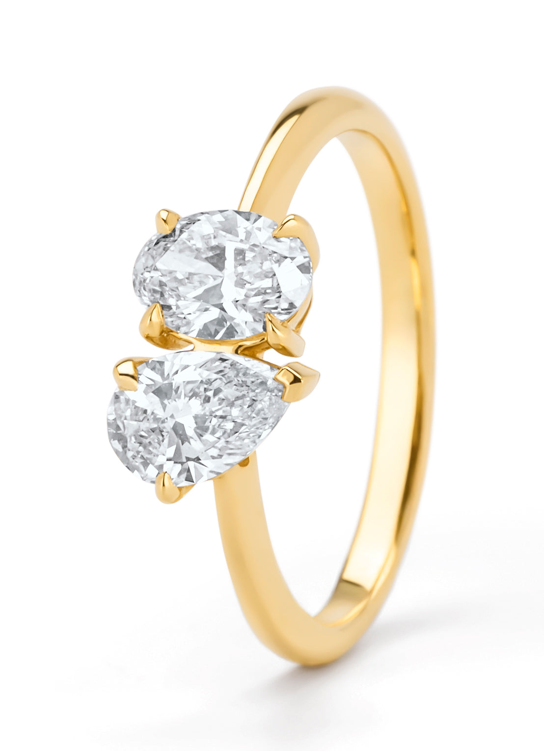 Yellow gold ring, 1.02 ct diamond, Solitaire