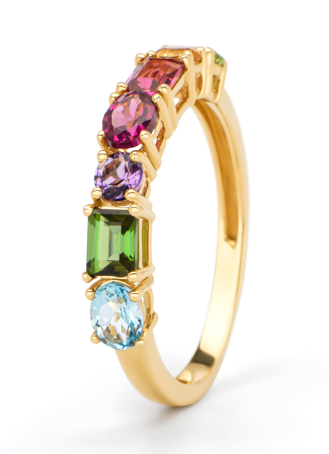 Geelgouden ring, 0.24 ct rhodoliet, Gallery