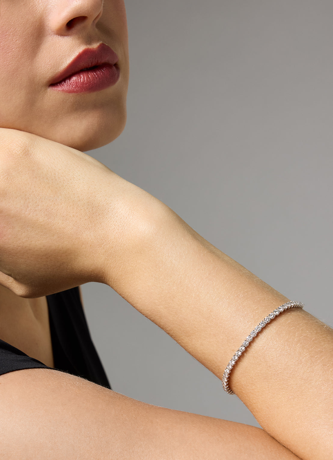 Witgouden armband, 4.00 ct diamant, Tennis bracelet