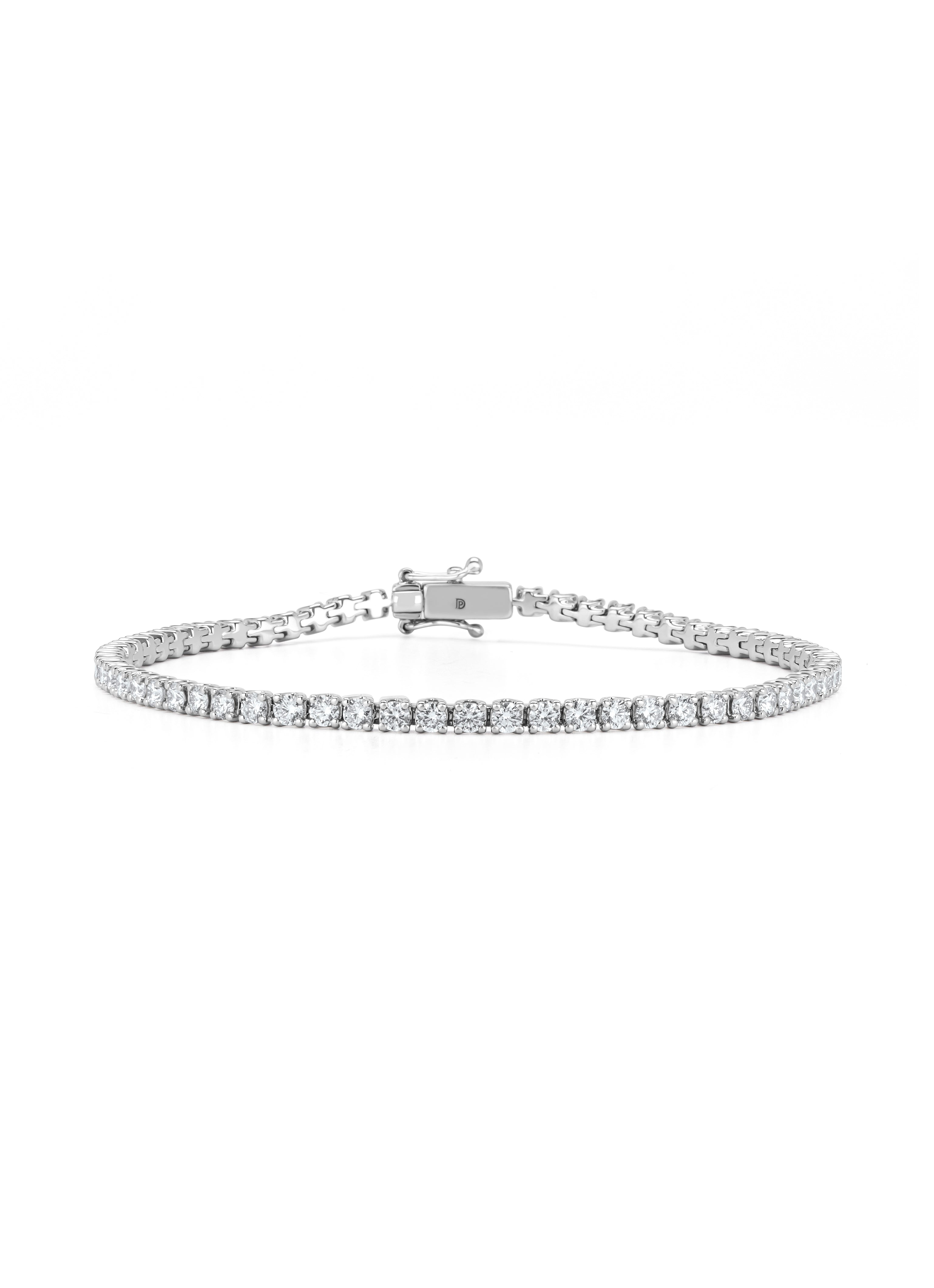 Witgouden armband, 3.00 ct diamant, Tennis bracelet