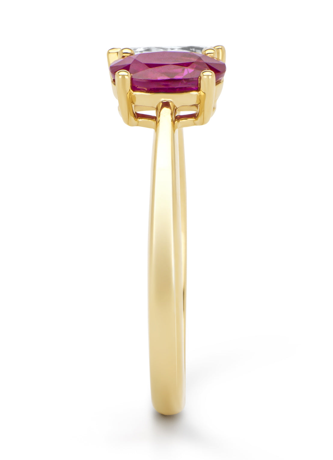 Geelgouden ring, 0.92 ct robijn, Gallery