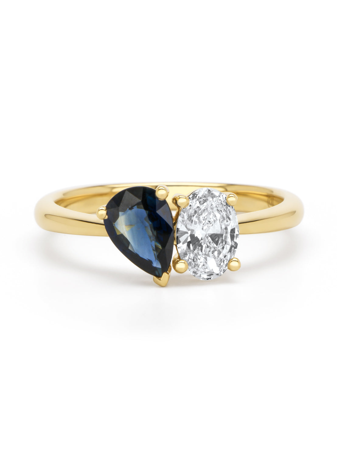 Geelgouden ring, 0.65 ct blauwe saffier, Gallery