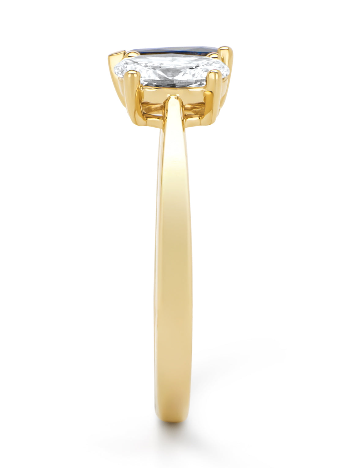 Geelgouden ring, 0.65 ct blauwe saffier, Gallery