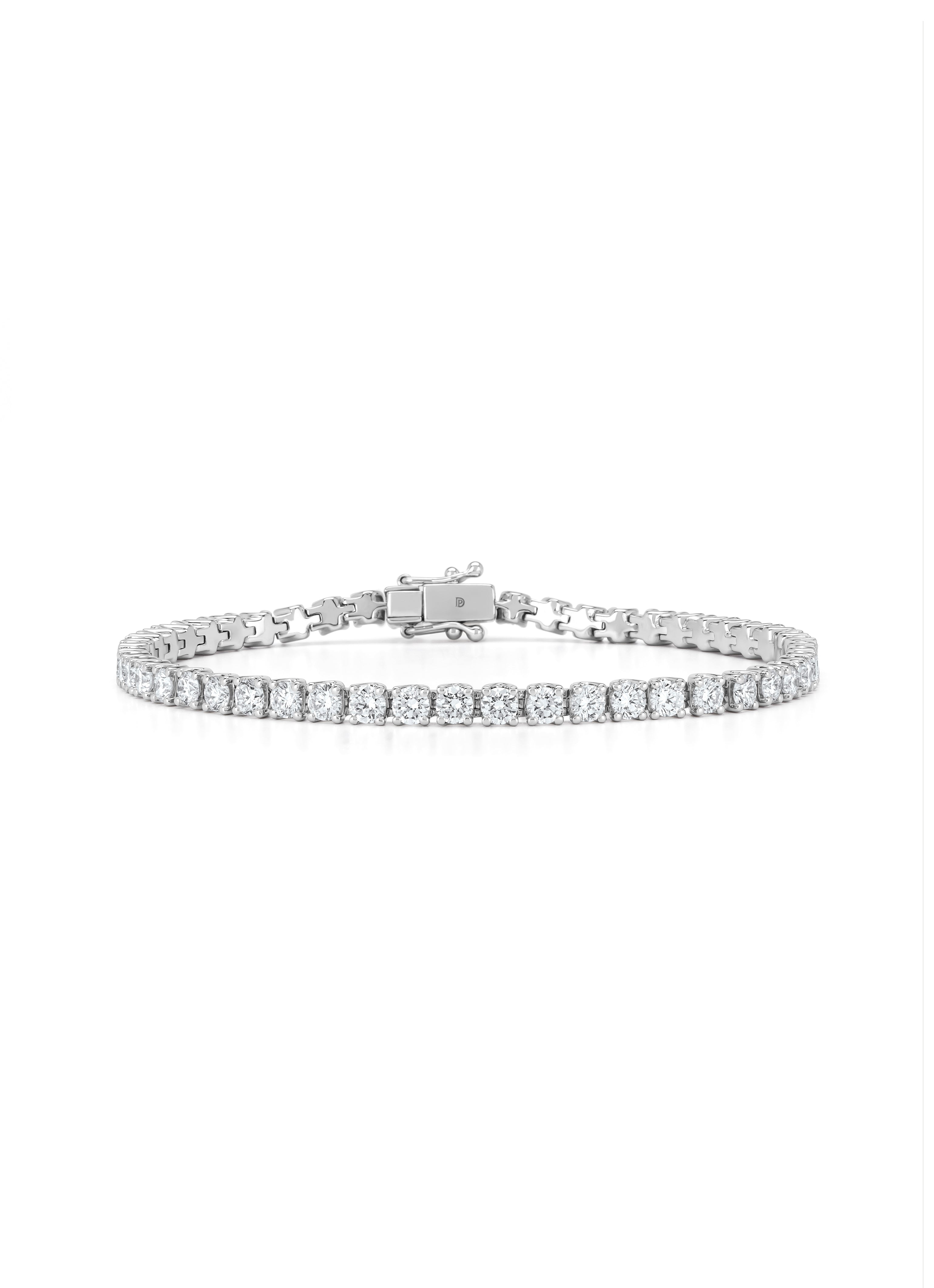Witgouden armband, 5.00 ct diamant, Tennis bracelet
