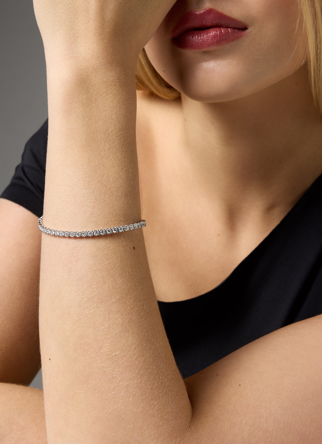 Witgouden armband, 5.00 ct diamant, Tennis bracelet