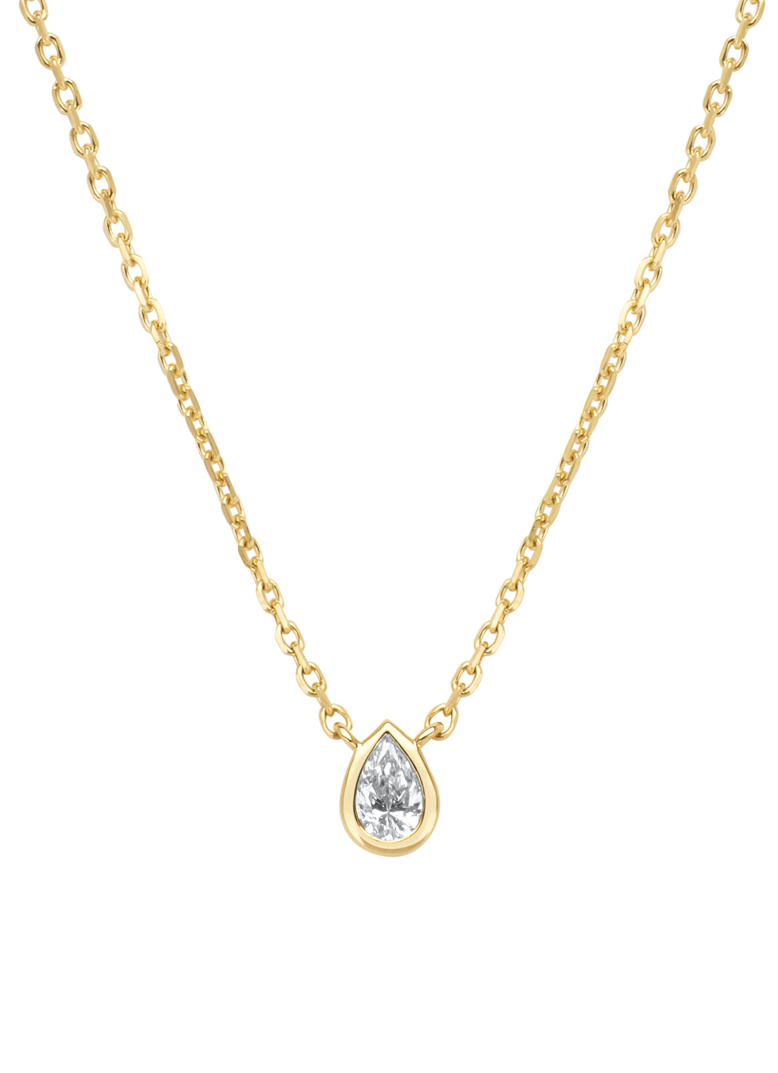 Geelgouden collier, 0.13 ct diamant, Starlight