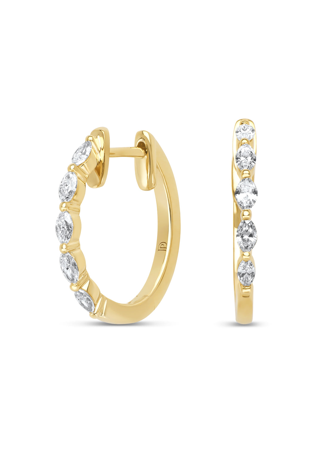 Geelgouden oorsieraden, 0.35 ct diamant, Ensemble