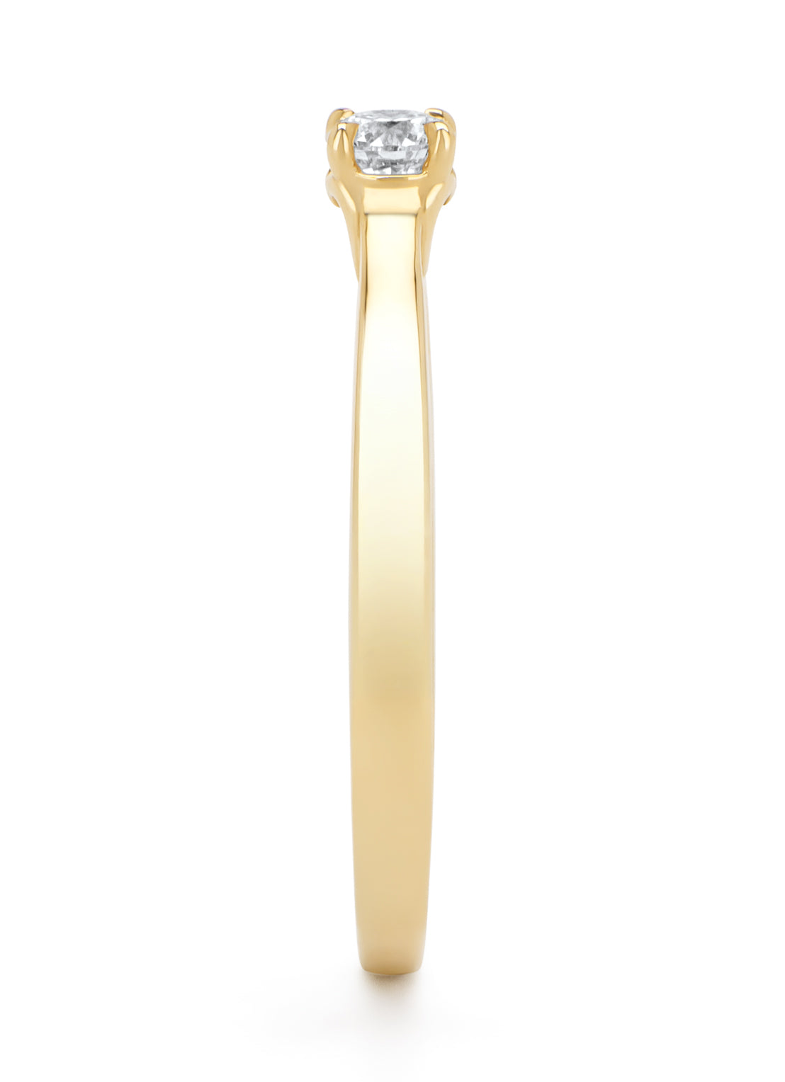 Geelgouden ring, 0.18 ct diamant, Solitair