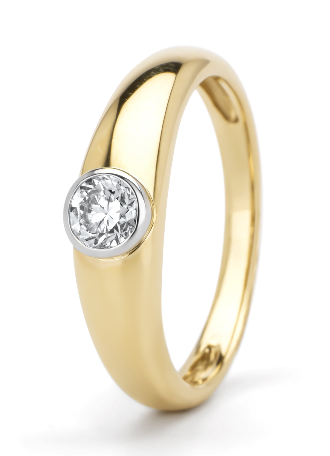 Gouden ring, 0.30 ct diamant, Solitair