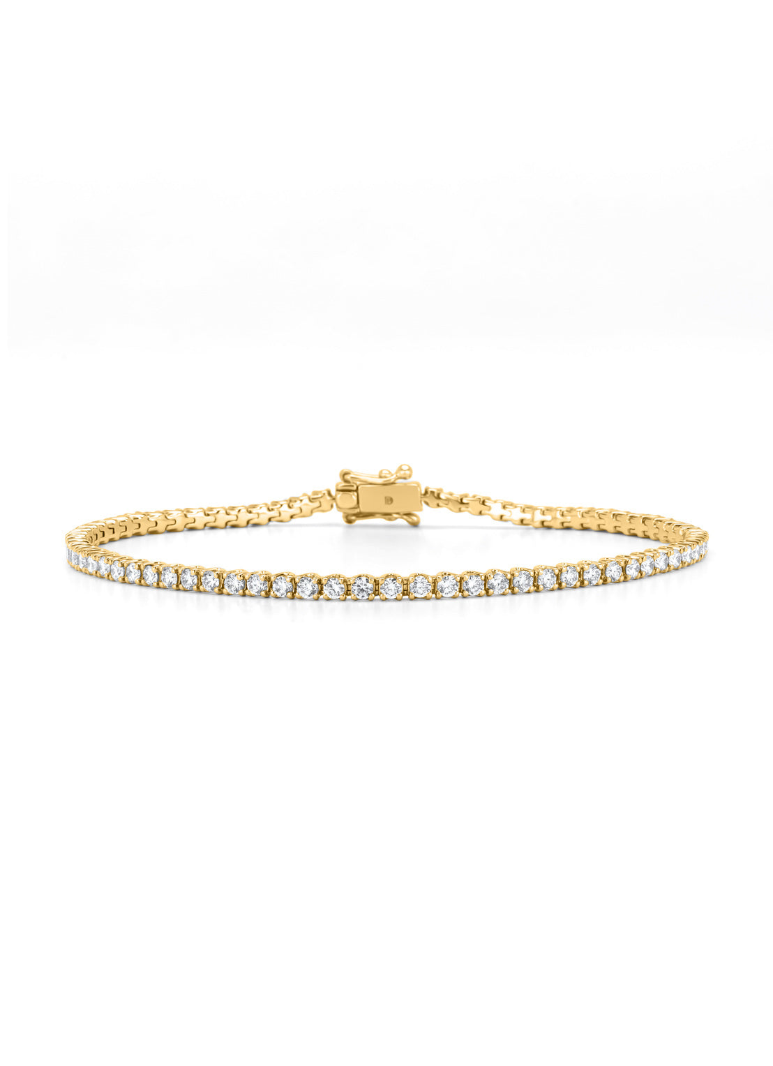 Geelgouden armband, 2.00 ct diamant, Tennis bracelet