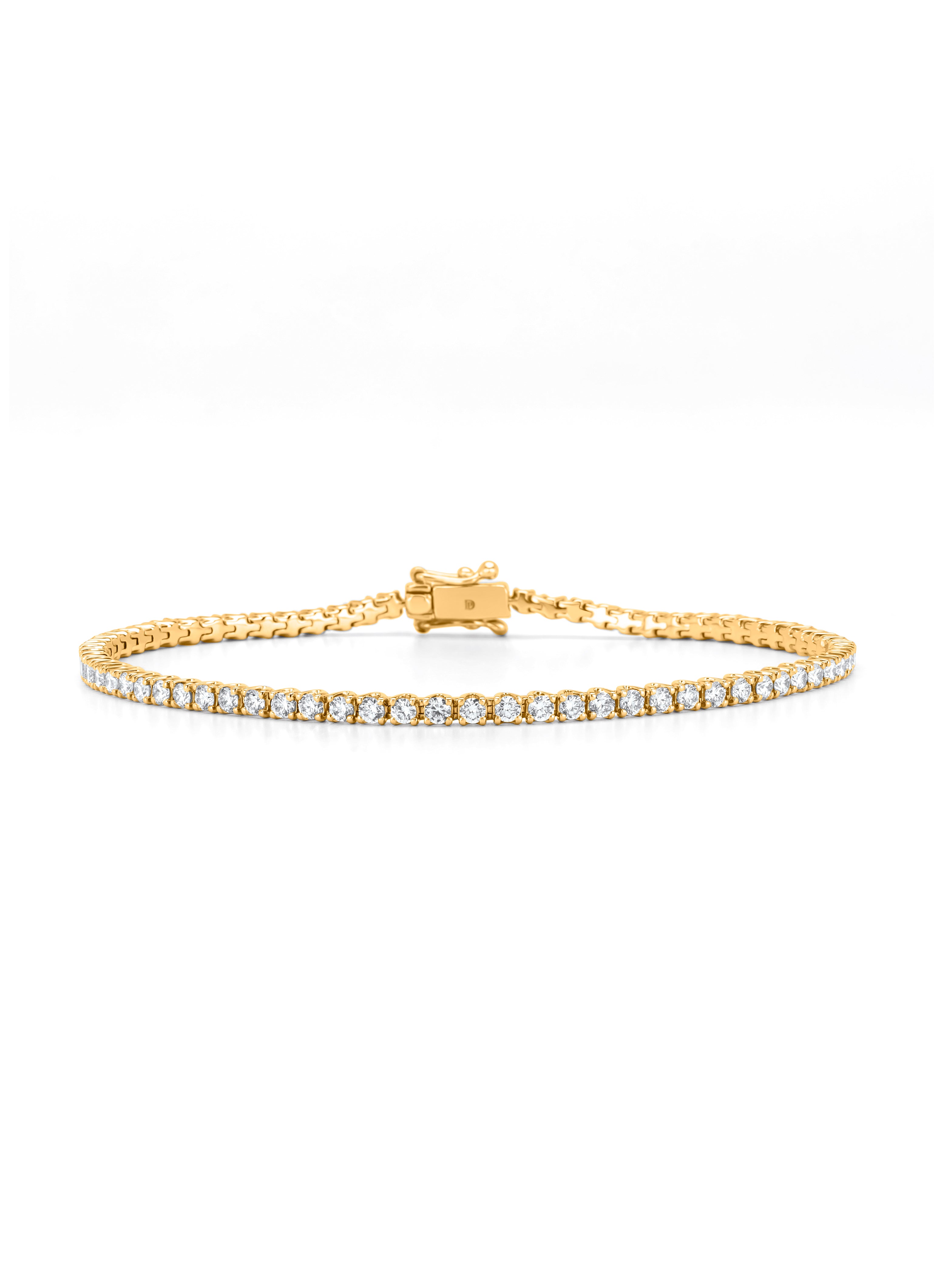 Geelgouden armband, 2.00 ct diamant, Tennis bracelet