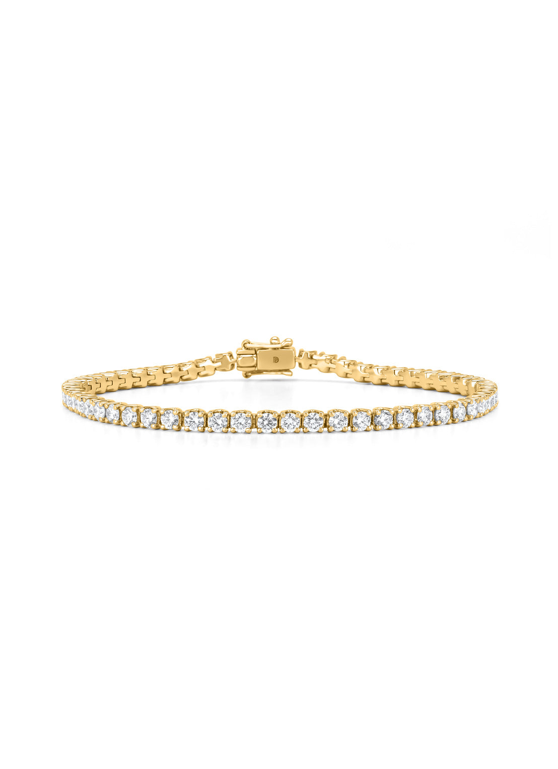 Geelgouden armband, 4.00 ct diamant, Tennis bracelet