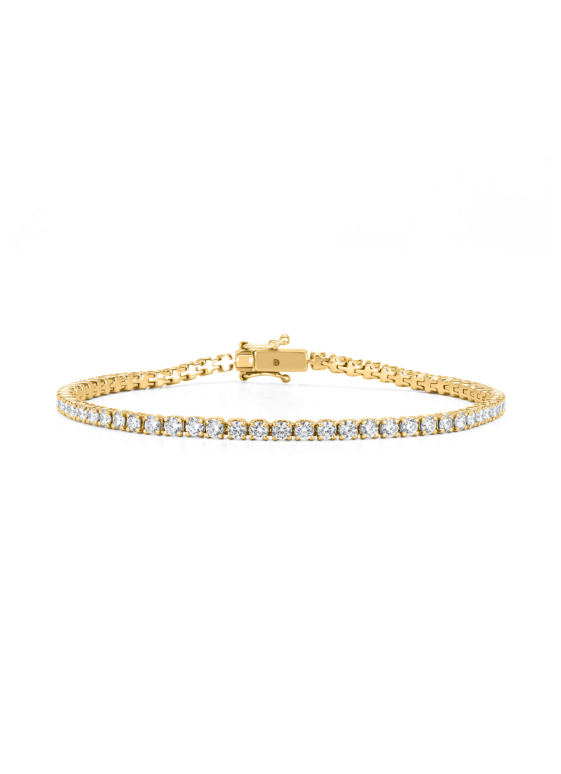 Geelgouden armband, 3.00 ct diamant, Tennis bracelet
