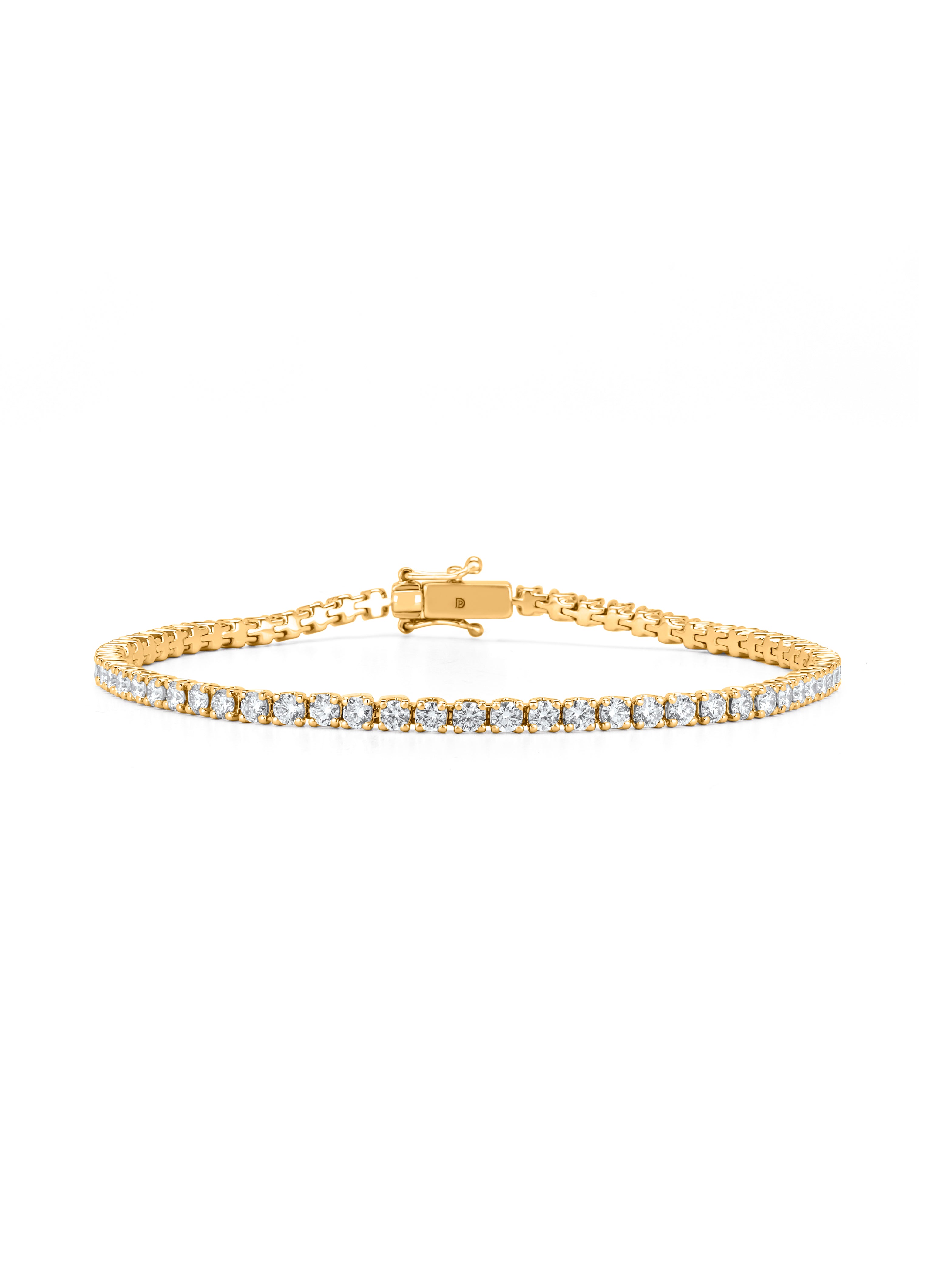 Geelgouden armband, 3.00 ct diamant, Tennis bracelet
