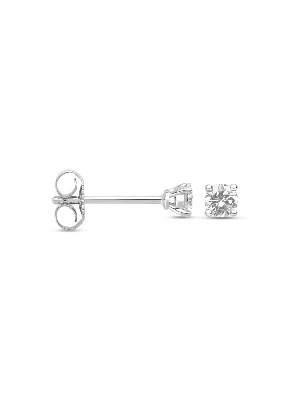 White gold earrings, 0.28 ct diamond, Solitaire