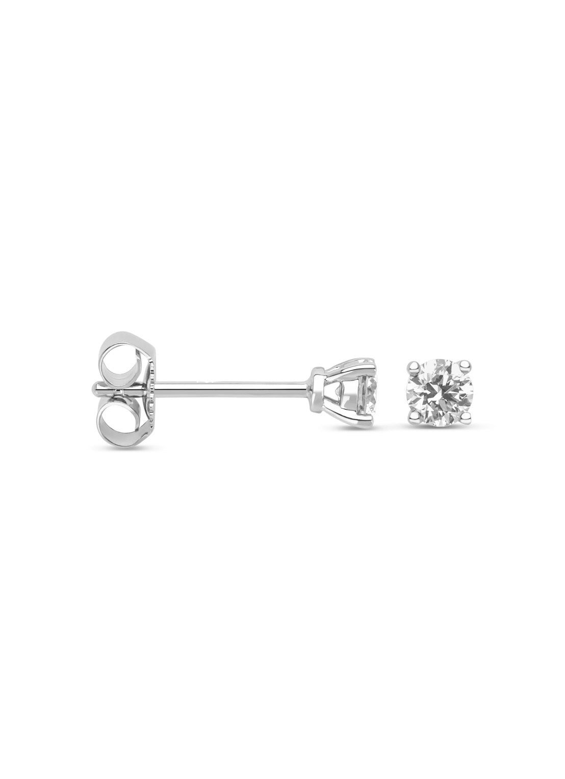 Witgouden oorsieraden, 0.46 ct diamant, Solitair