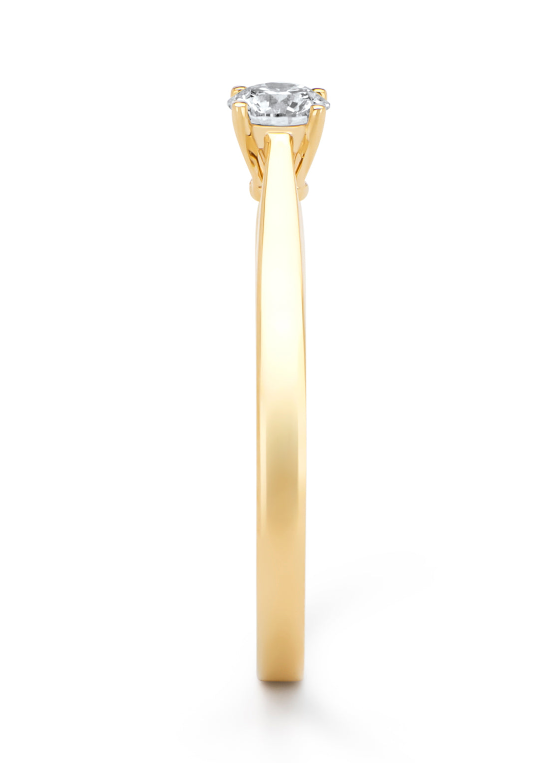 Geelgouden ring, 0.26 ct diamant, Solitair