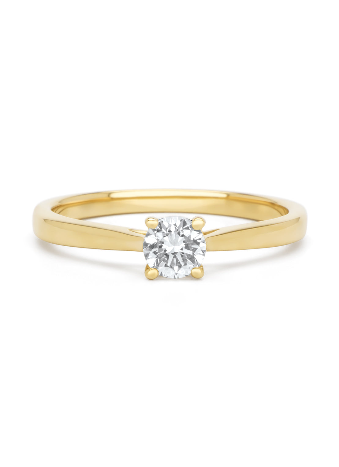 Yellow gold ring, 0.35 ct diamond, Solitaire