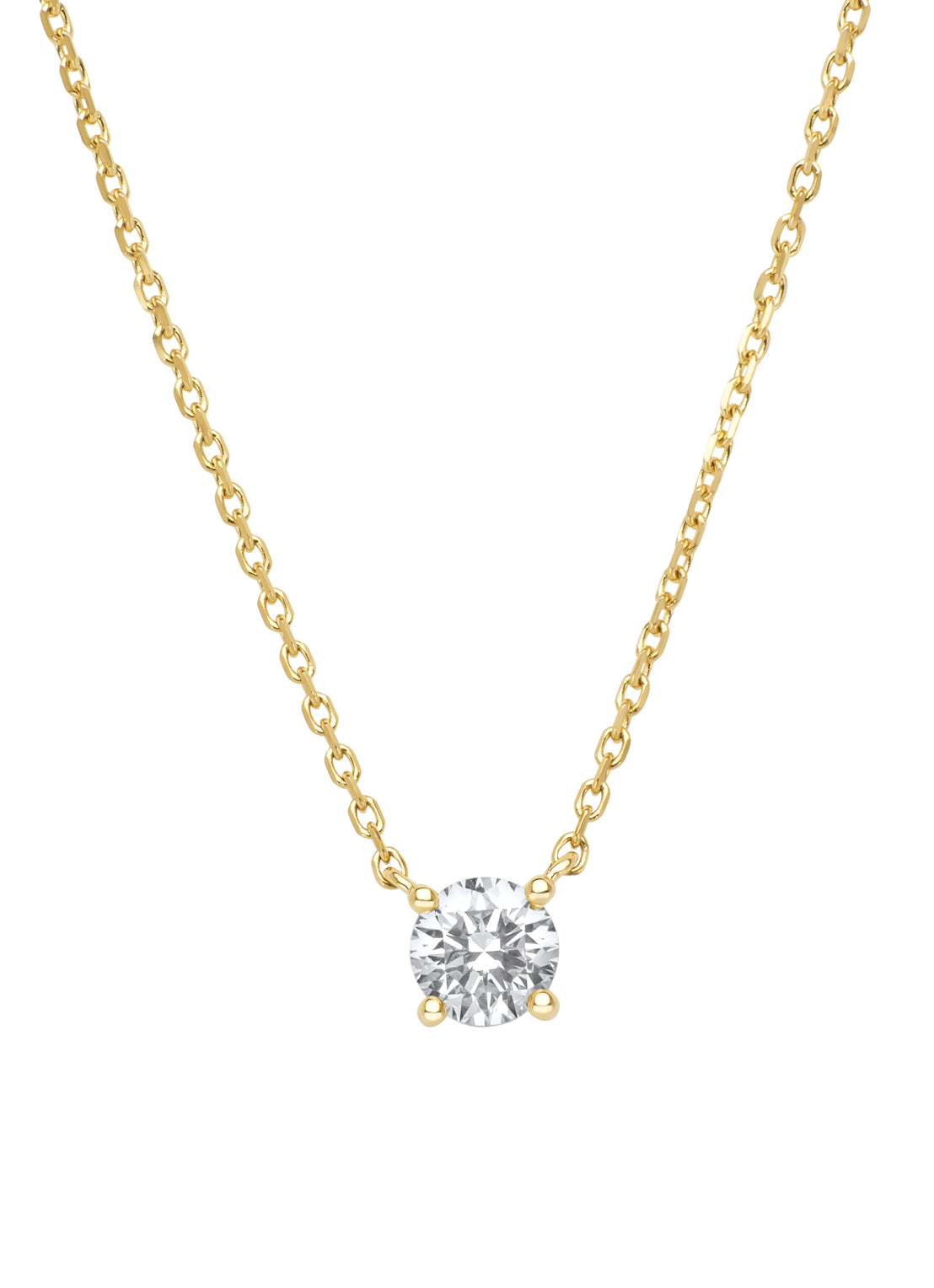 Geelgouden collier, 0.40 ct diamant, Solitair