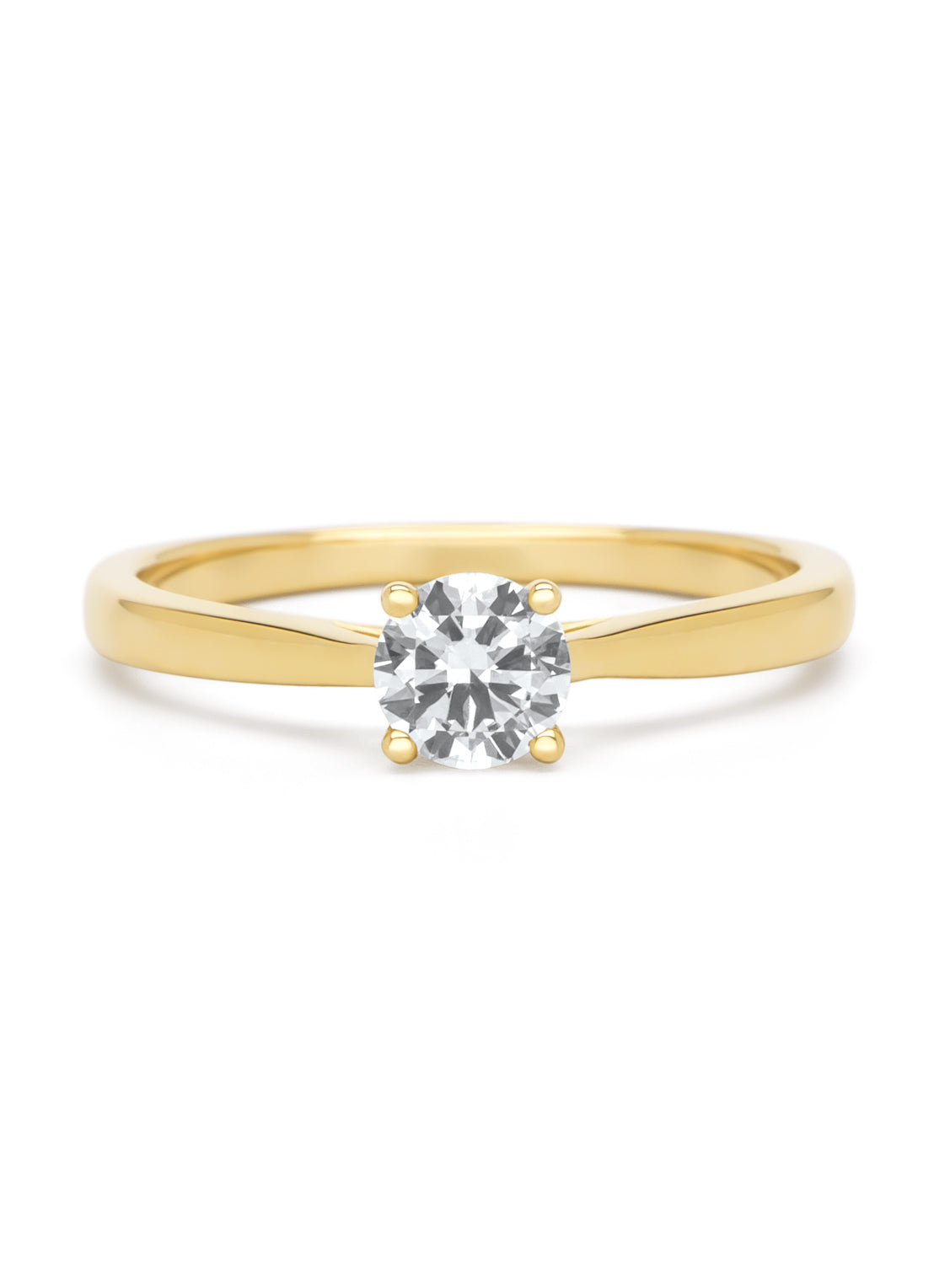 Yellow gold ring, 0.41 ct diamond, Solitaire