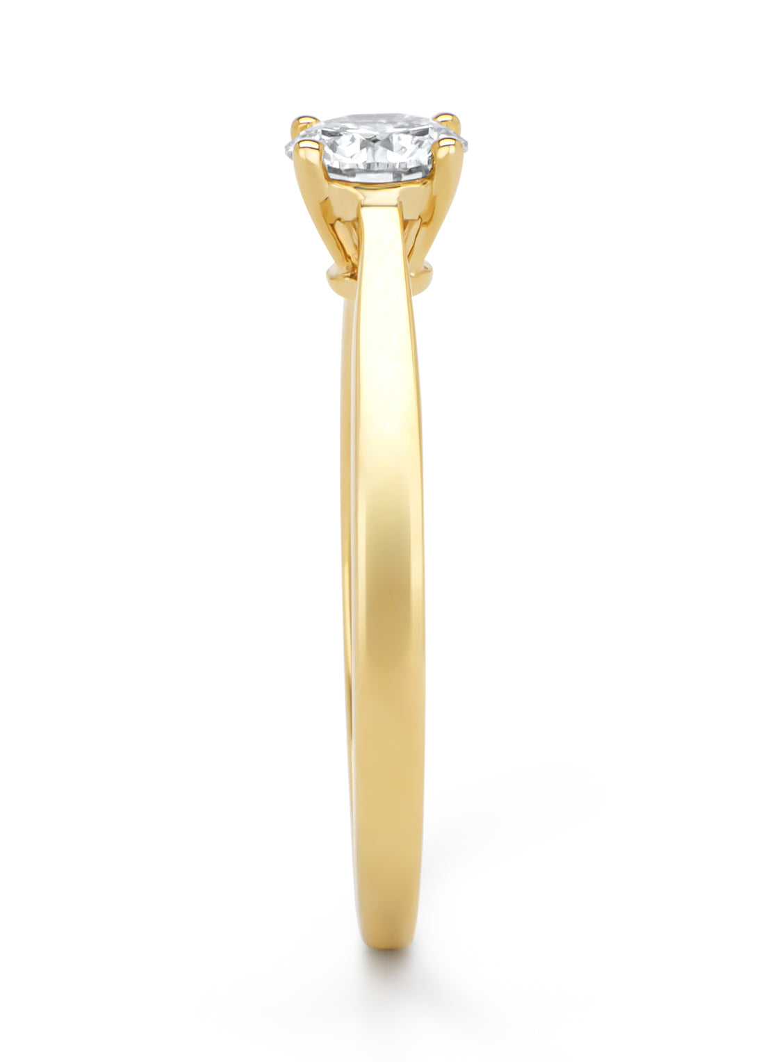 Yellow gold ring, 0.41 ct diamond, Solitaire