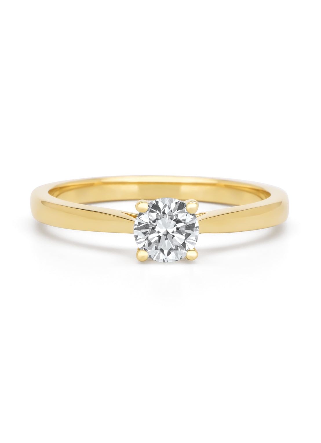 Yellow gold ring, 0.47 ct diamond, Solitaire