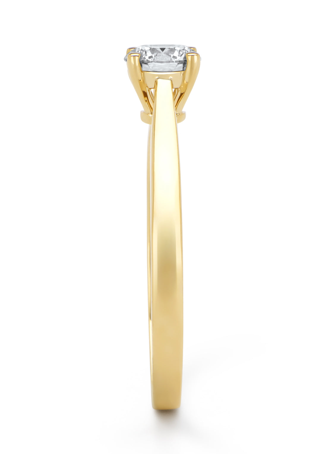 Yellow gold ring, 0.47 ct diamond, Solitaire