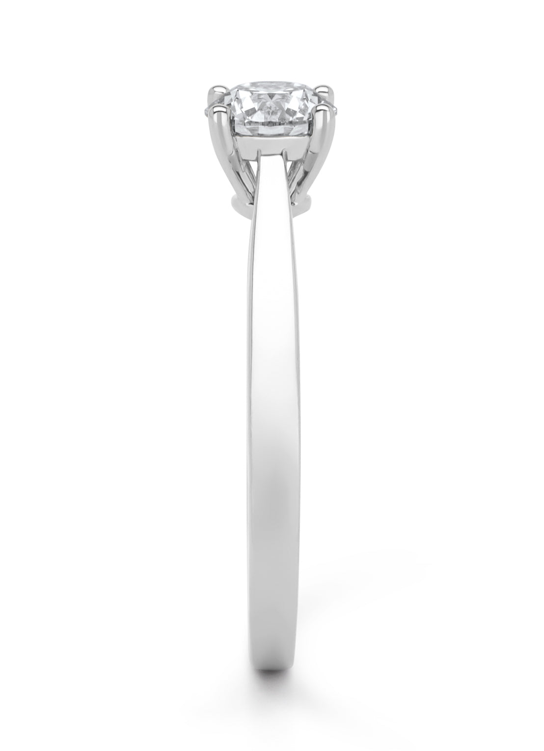 Witgouden ring, 0.67 ct diamant, Solitair