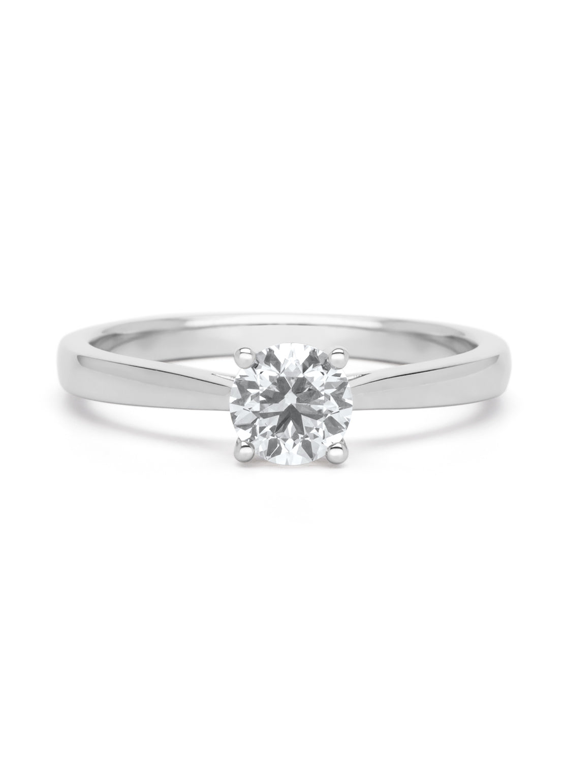 Witgouden ring, 0.67 ct diamant, Solitair